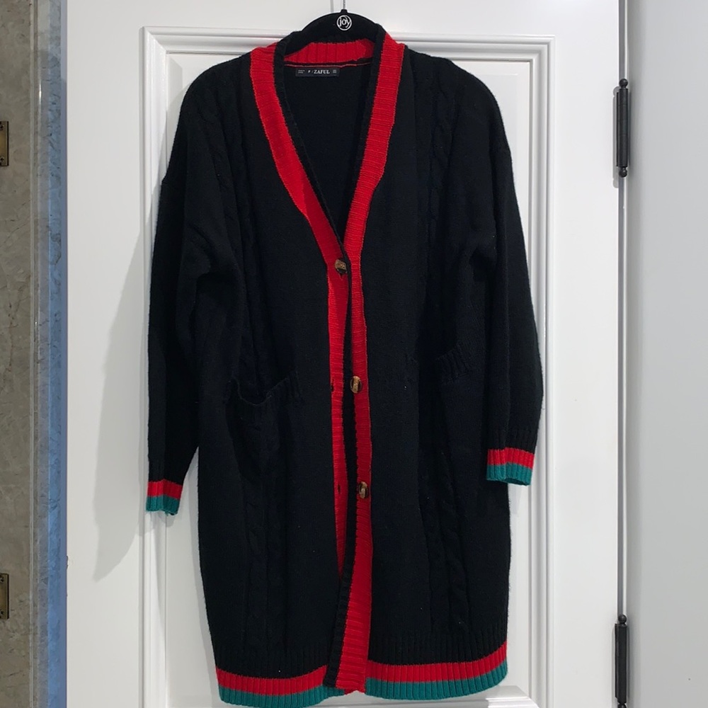 Long black cardigan